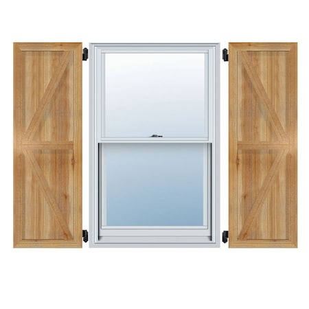 Ekena Millwork Framed Board-n-Batten Shutters w/Z-Bar, Rough Sawn Western Red Cedar, 10 3/4W x 42H, PR RBF06Z11X042RWR